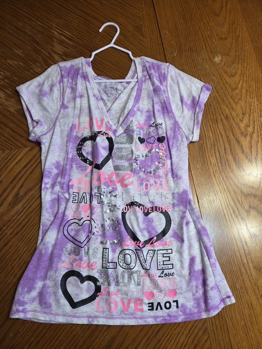 Justice White and Purple Tie-Dye Tank Top